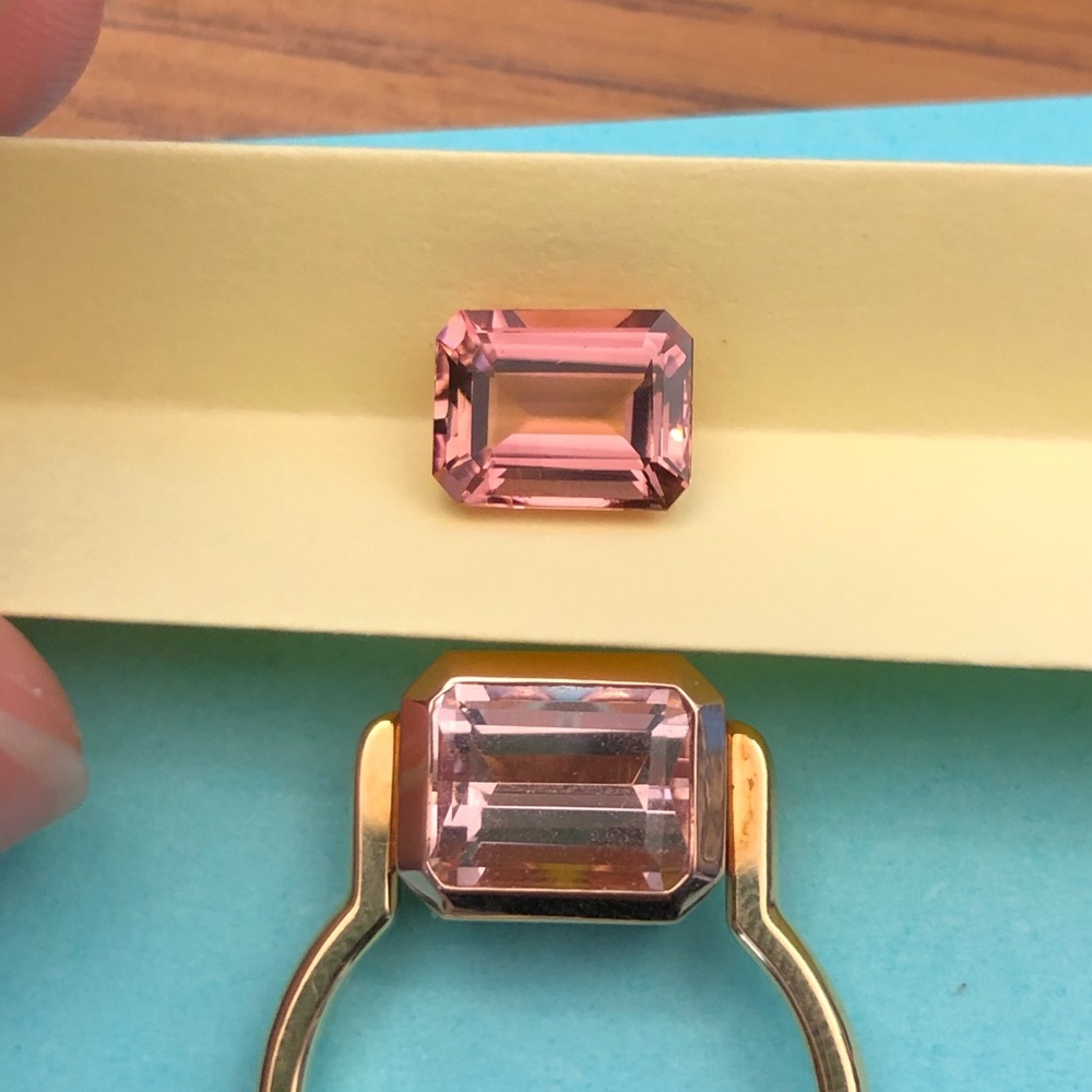 Loose Pink Tourmaline Emerald Cut Stone (Flawless)